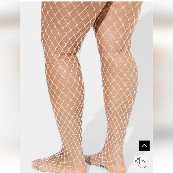 🆕️ WHITE FISHNET TIGHTS - PLUS SIZE - Picture 2 of 3